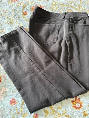 Eileen Fisher Dark Charcoal Straight-Leg Pants